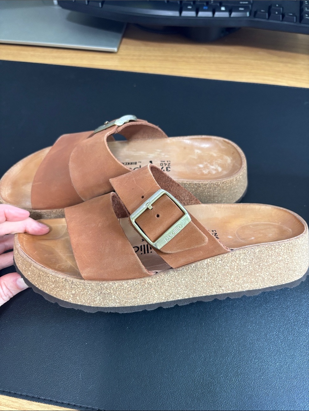 Birkenstock Papillio Cognac Single-Buckle Leather Slide - Picture 8 of 8
